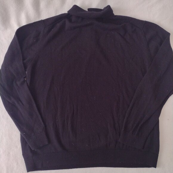 J. Ferrar Mens 100% Wool Sweater XL Vintage Black Collared Preppy Pullover - Picture 6 of 7